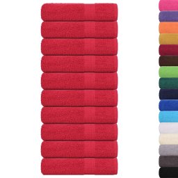 vidaXL Badhanddoeken FROGN 10 st 100x150 cm 360 g/m² rood