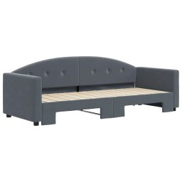 vidaXL Slaapbank met onderschuifbed 80x200 cm fluweel donkergrijs