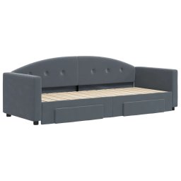 vidaXL Slaapbank onderschuifbed en lades 80x200 cm fluweel donkergrijs