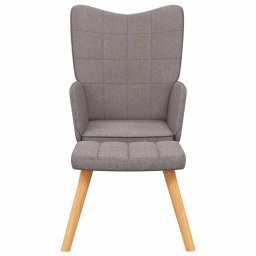 vidaXL Relaxstoel met voetenbank stof taupe