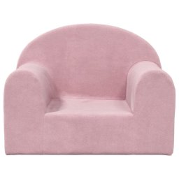 vidaXL Kinderbank zacht pluche roze