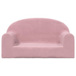 vidaXL Kinderbank 2-zits zacht pluche roze