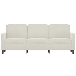 vidaXL Driezitsbank 180 cm fluweel crèmekleurig