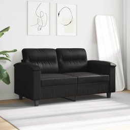 vidaXL Tweezitsbank 120 cm microvezelstof zwart
