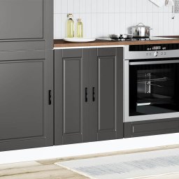 vidaXL Onderkast "Porto" bewerkt hout zwart