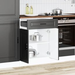vidaXL Onderkast "Porto" bewerkt hout zwart