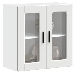 vidaXL Keukenbovenkast met glazen deur Porto wit