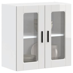 vidaXL Keukenbovenkast met glazen deur Porto hoogglans wit