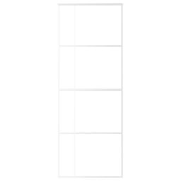 vidaXL Schuifdeur 76x205 cm ESG-glas en aluminium wit