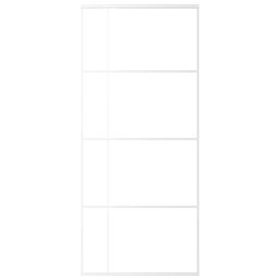 vidaXL Schuifdeur 90x205 cm mat ESG-glas en aluminium wit