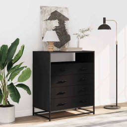 vidaXL Ladekast 70x41x83,5 cm bewerkt hout zwart