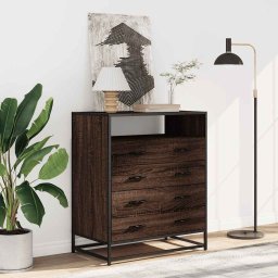 vidaXL Ladekast 70x41x83,5 cm bewerkt hout bruin eikenkleur