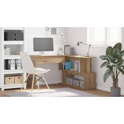 vidaXL Hoekbureau 200,5x50x76 cm bewerkt hout artisanaal eikenkleur