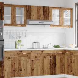 vidaXL Keukenbovenkast Lyon met glazen deur 60x31x60 cm oud houtkleurig