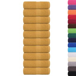 vidaXL Washandjes FROGN 10 st 30x30 cm 360 g/m² goud