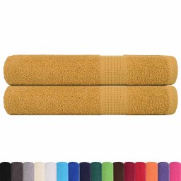 vidaXL Saunahanddoeken FROGN 2 st 80x200 cm 360 g/m² goud