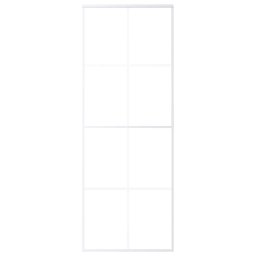 vidaXL Schuifdeur 76x205 cm ESG-glas en aluminium wit