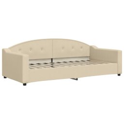 vidaXL Slaapbank met matras 90x200 cm stof crèmekleurig