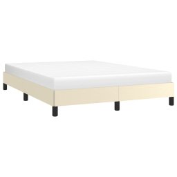 vidaXL Bedframe kunstleer crèmekleurig 140x200 cm