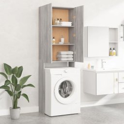 vidaXL Wasmachinekast 64x25,5x190 cm grijs sonoma eikenkleurig
