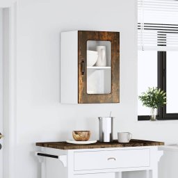 vidaXL Keukenbovenkast met glazen deur Kalmar bewerkt hout gerookt eikenkleur