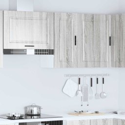 vidaXL Keukenbovenkast Porto bewerkt hout grijs sonoma eiken