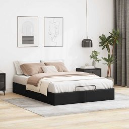 vidaXL Bedframe zonder matras 140x190 cm kunstleer zwart