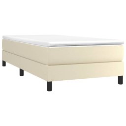 vidaXL Boxspring met matras kunstleer crèmekleurig 100x200 cm