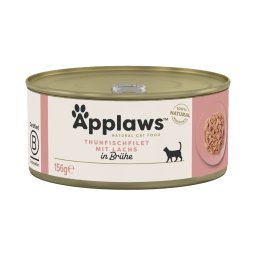 Applaws in Bouillon 6 x 156 g Kattenvoer - Tonijnfilet & Zalm