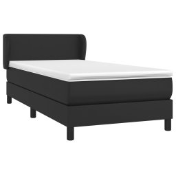 vidaXL Boxspring met matras kunstleer zwart 100x200 cm