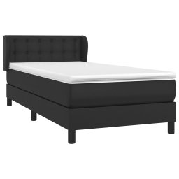 vidaXL Boxspring met matras kunstleer zwart 90x190 cm