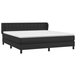 vidaXL Boxspring met matras kunstleer zwart 160x200 cm