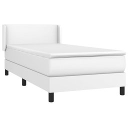 vidaXL Boxspring met matras kunstleer wit 90x200 cm