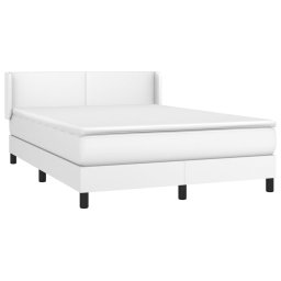 vidaXL Boxspring met matras kunstleer wit 140x200 cm