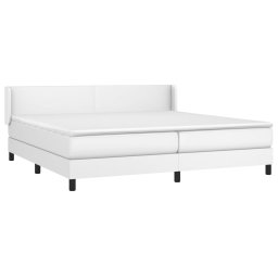 vidaXL Boxspring met matras kunstleer wit 200x200 cm