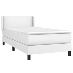 vidaXL Boxspring met matras kunstleer wit 100x200 cm