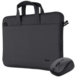 Trust Bologna Laptoptas en muisset Laptop tas Zwart