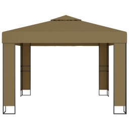vidaXL Prieel met dubbel dak 180 g/m² 3x3x2,7 m taupe