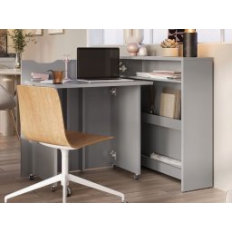 Uitklapbaar bureau CONCEPTION SLIM mat grijs links