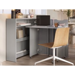 Uitklapbaar bureau CONCEPTION SLIM mat grijs rechts