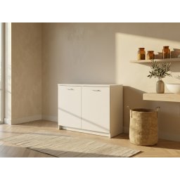 Kast met werkblad WASHING 2 deuren wit