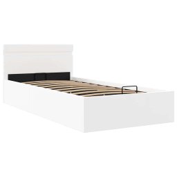 vidaXL Bedframe met opslag hydraulisch LED kunstleer wit 100x200 cm