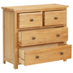 vidaXL Ladekast 80x33,5x75 cm massief eikenhout