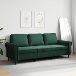 vidaXL Driezitsbank 180 cm fluweel donkergroen