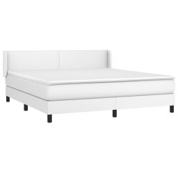 vidaXL Boxspring met matras kunstleer wit 180x200 cm