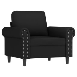 vidaXL 3-delige Loungeset met kussens fluweel zwart