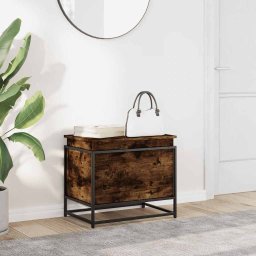 vidaXL Opbergbox met deksel 60x40x51,5 cm bewerkt hout gerookt eiken