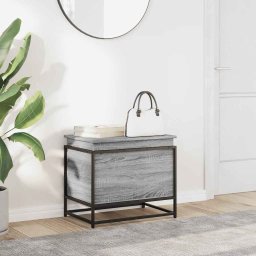 vidaXL Opbergbox met deksel 60x40x51,5 cm bewerkt hout grijs sonoma