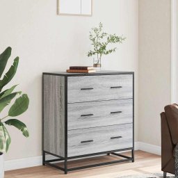 vidaXL Dressoir 68x35x76 cm bewerkt hout en metaal grijs sonoma