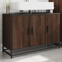 vidaXL Wastafelkast 90x33x60 cm bewerkt hout bruin eikenkleurig